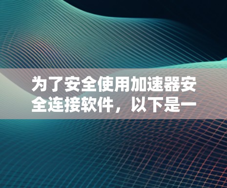 为了安全使用加速器安全连接软件，以下是一步步的指导