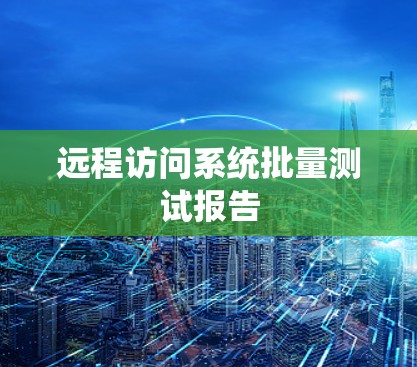 远程访问系统批量测试报告
